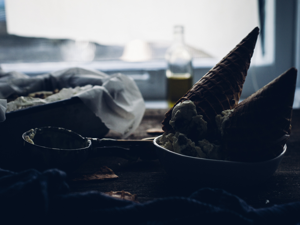 No Churn Olive Oil Pecan Ice Cream My Lavender Blues