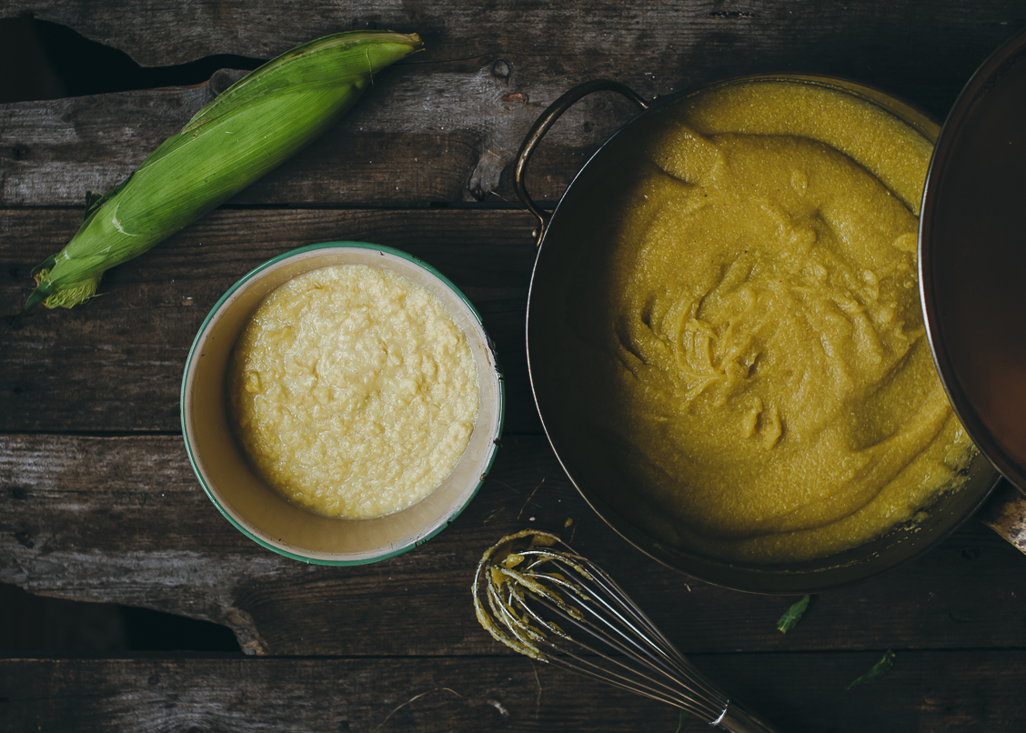 Fresh Corn & Corn Meal Polenta with Sautéed Tomatoes & Burrata My Lavender Blues