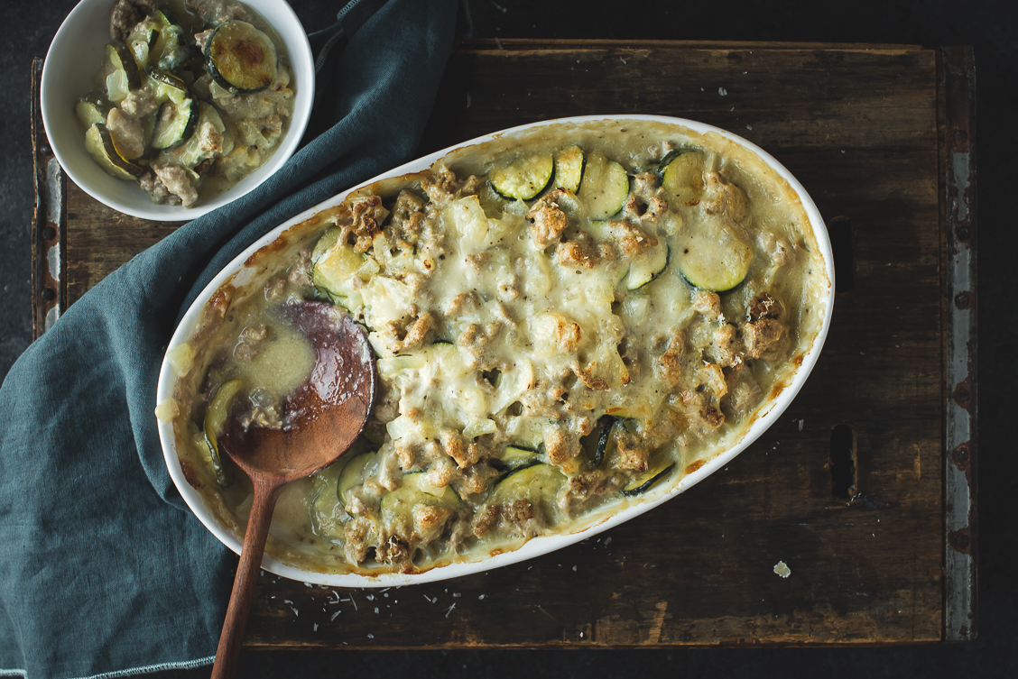 Zucchini & Turkey Coconut Milk Alfredo Bake | My Lavender Blues